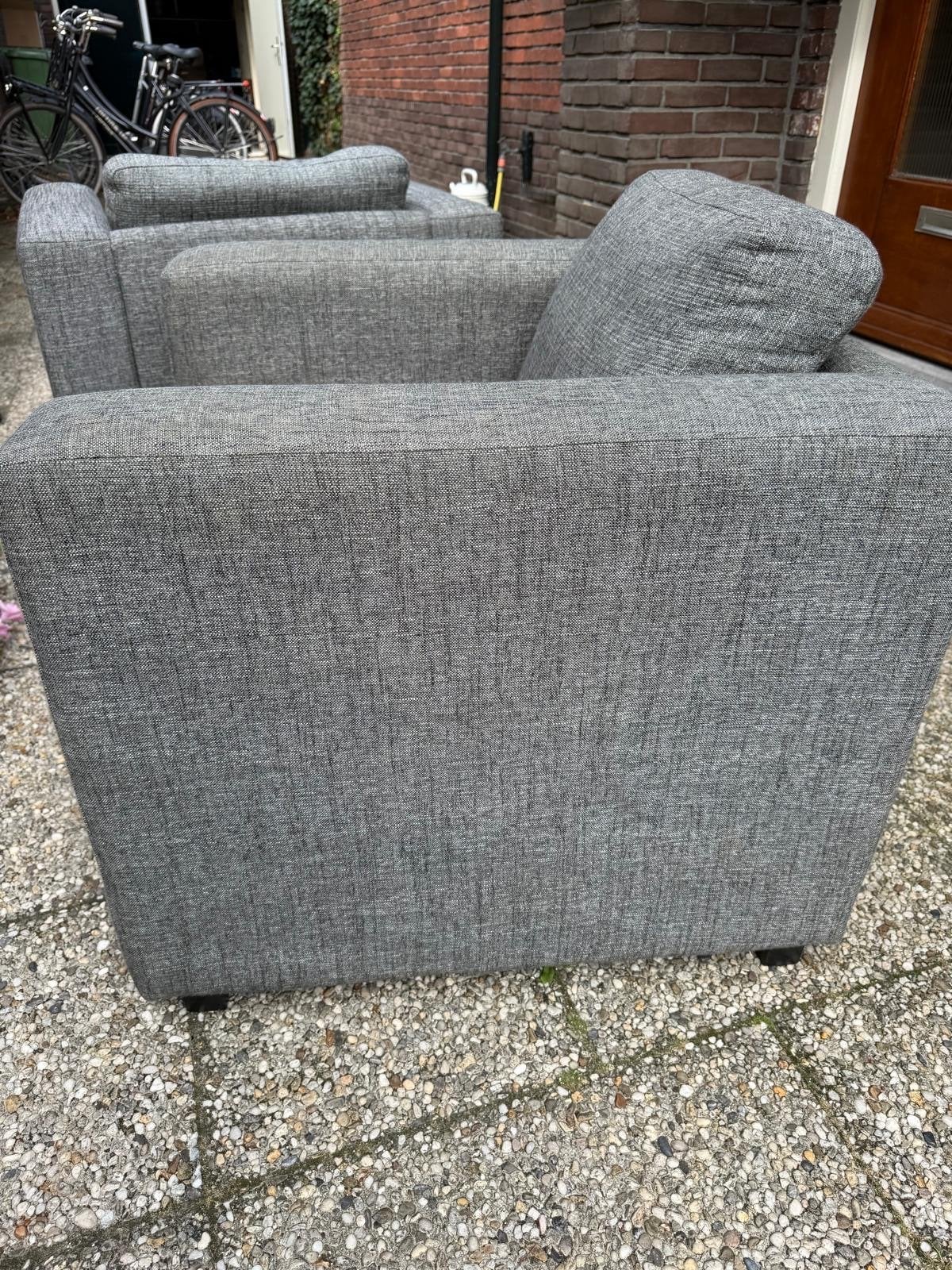 2 Grijze IKEA VIMLE fauteuils - Goede staat, Huis en Inrichting, Ophalen, Gebruikt, Stof