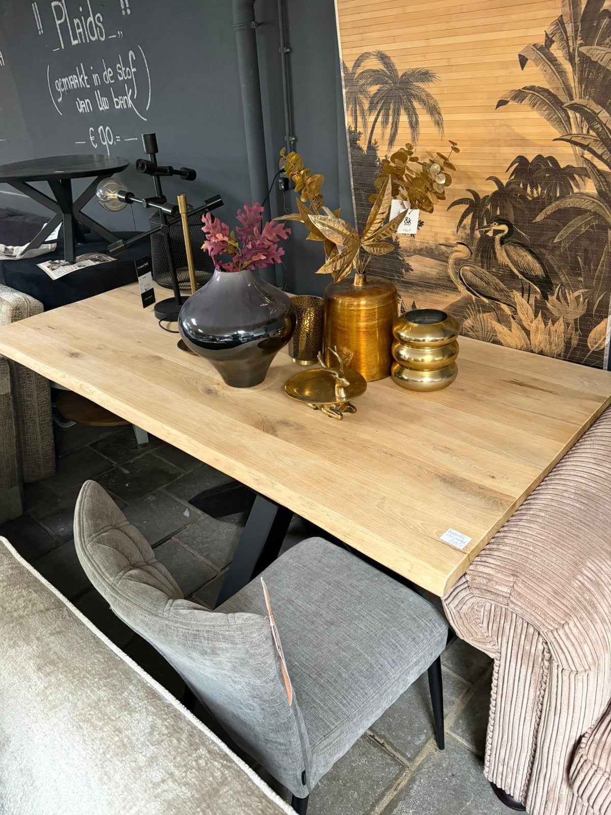 MASSIEF EIKEN BOOMSTAMTAFEL – 200 x 100 CM, Ophalen, 100 tot 150 cm, Rechthoekig, Nieuw