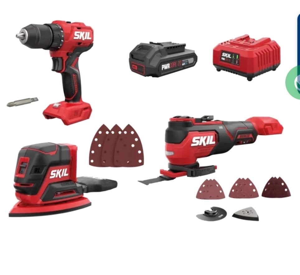 SKIL 20V Accu Gereedschap Set - Boormachine, Schuurmachine,, Variabele snelheid, Overige typen, Nieuw, Ophalen of Verzenden