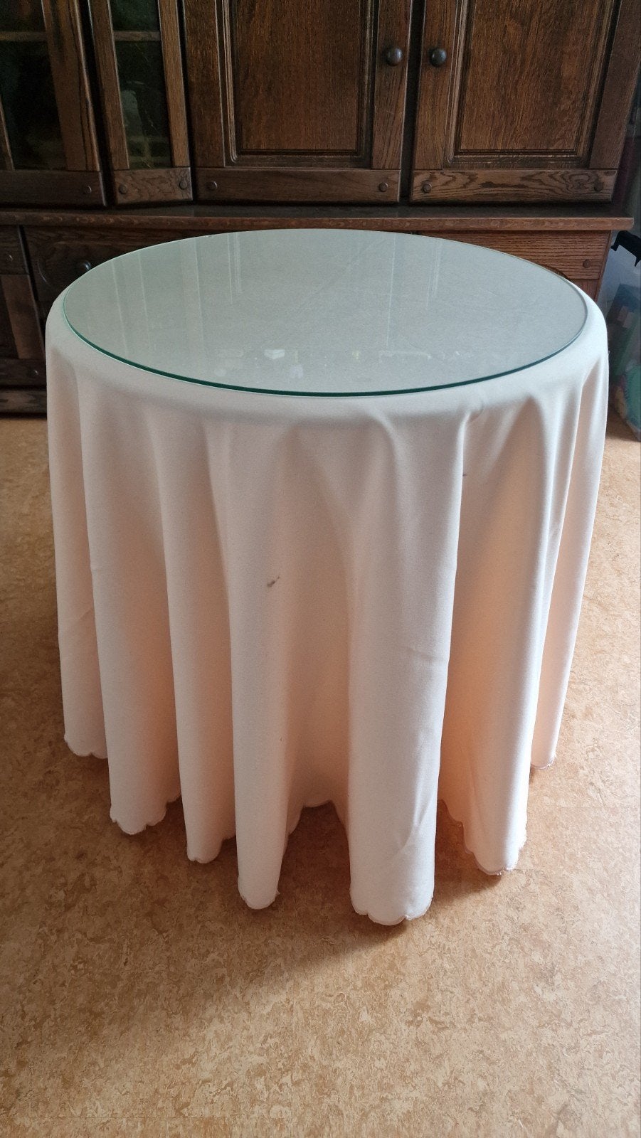 Antieke houten bijzettafel - Rond, Ophalen