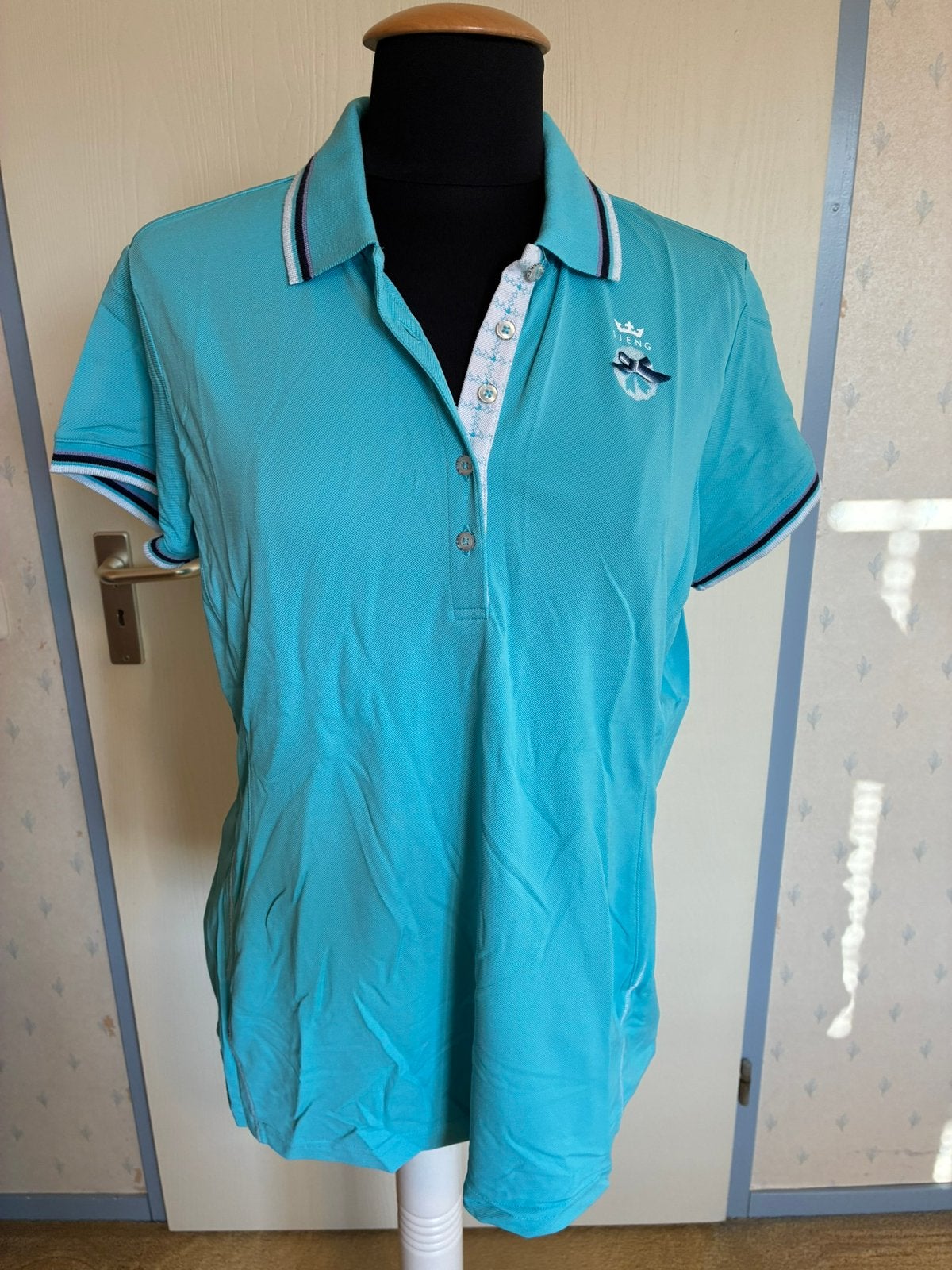 029 Sjeng Sports polo in maat XXL turqoise, Maat 46/48 (XL) of groter, Zo goed als nieuw, Racketsport, Verzenden