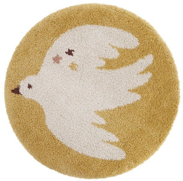 Kindervloerkleed Bohemian Vogel Geel Nattiot, Nattiot, Nieuw, Ophalen of Verzenden, Contact@nattiot.fr