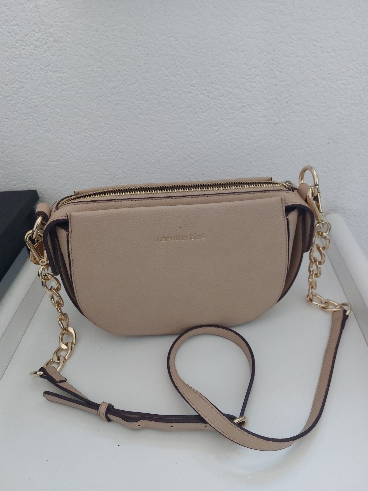 CAROLINE BISS...NIEUWE LEREN TAS, Sieraden, Tassen en Uiterlijk, Ophalen of Verzenden, Nieuw, Schoudertasje