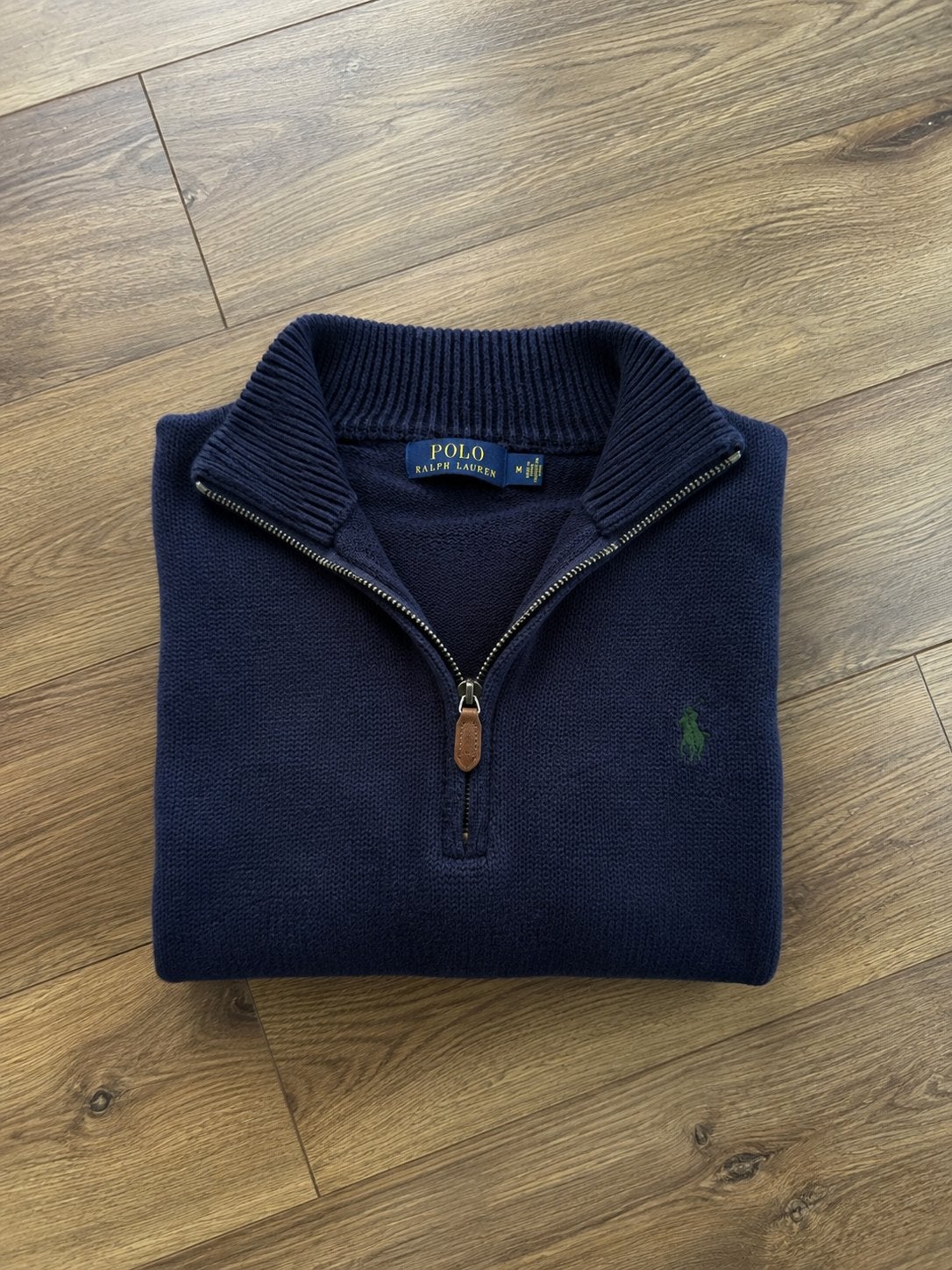 Ralph Lauren Polo Quarter Zip Trui Maat M, Ophalen of Verzenden, Zo goed als nieuw, Maat 48/50 (M), Blauw