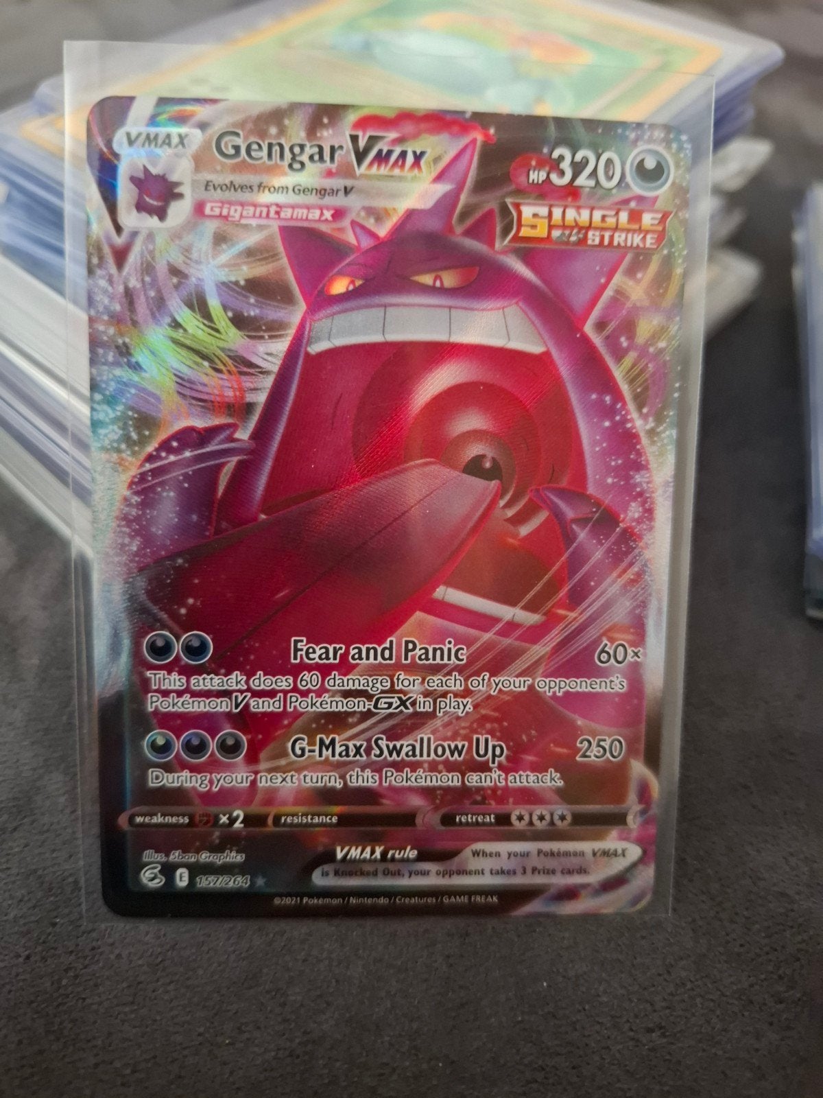 Gengar VMAX Pokémon kaart (Fusion Strike 157/264), Hobby en Vrije tijd, Verzamelkaartspellen | Pokémon, Ophalen of Verzenden, Zo goed als nieuw