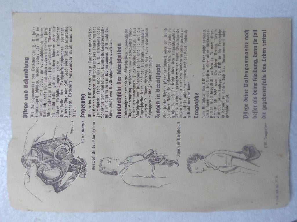 Bijlage voor Volksgasmasker, Ophalen of Verzenden, Overige soorten, Duitsland, Boek of Tijdschrift