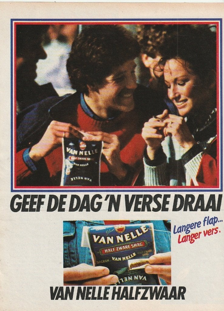 Retro reclame 1984 Van Nelle shag geef 'n verse draai, Verzenden, Overige typen