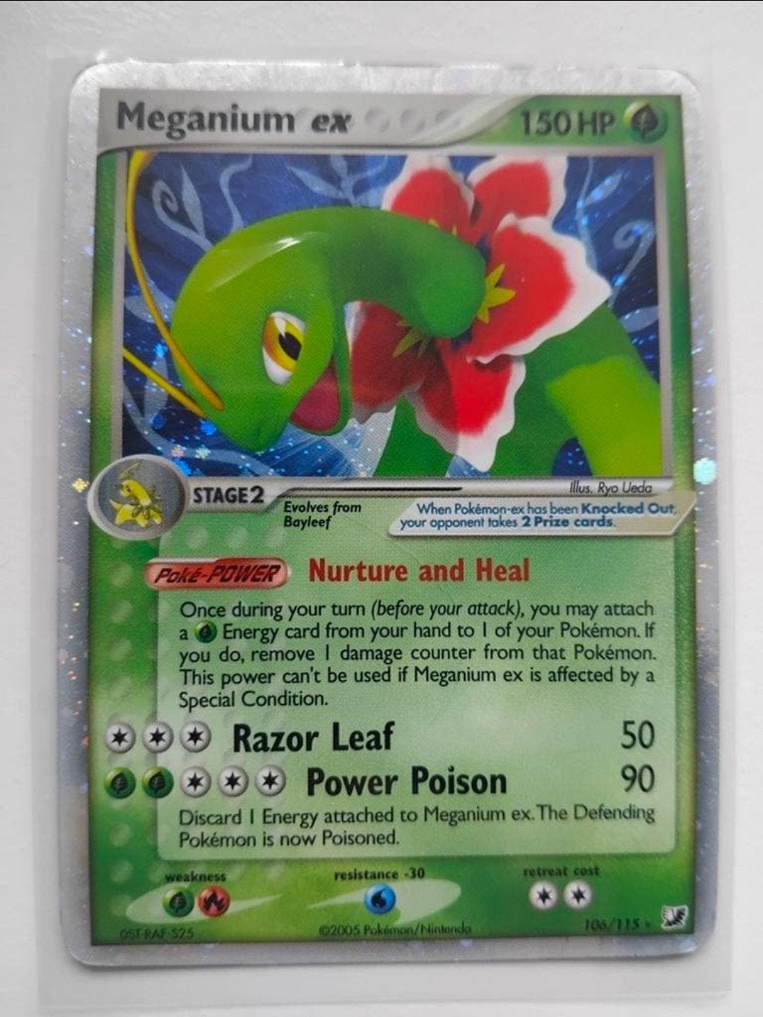 Pokémon Meganium ex 100/113 Holo Rare EX Legend Maker, Hobby en Vrije tijd, Verzamelkaartspellen | Pokémon, Ophalen of Verzenden