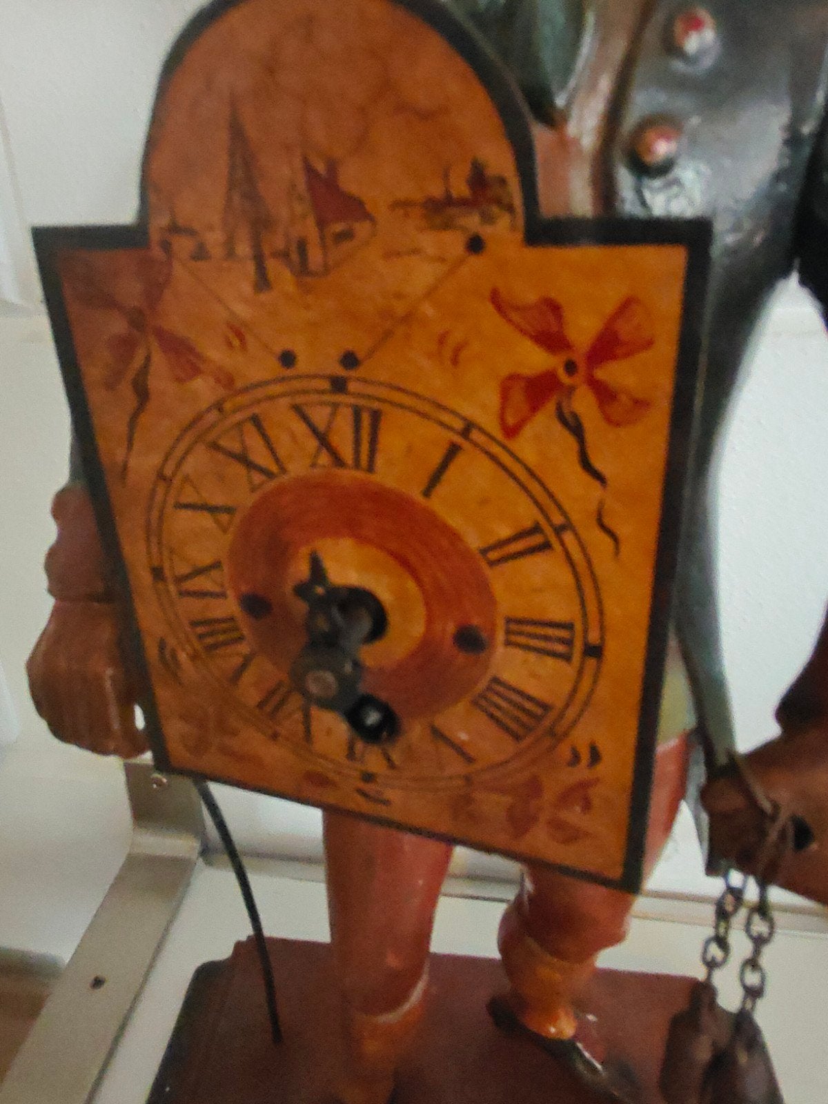 Oud Gietijzeren Klokkenmannetje in werkende staat Opknapper!, Antiek en Kunst, Ophalen of Verzenden