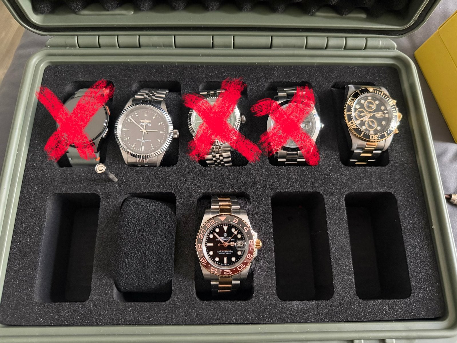 Horloge collectie: Invicta, Rolex, Sieraden, Tassen en Uiterlijk, Horloges | Heren, Polshorloge, Overige materialen, Ophalen of Verzenden