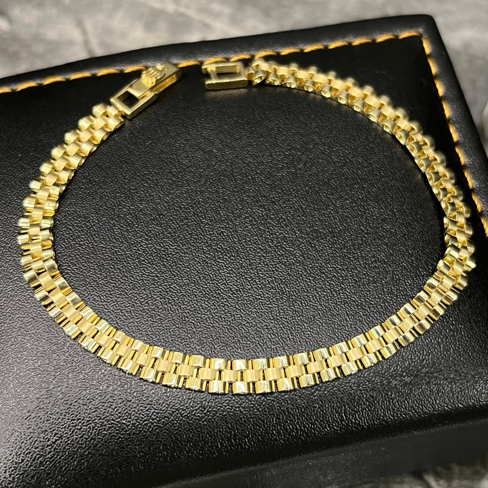 14 karaat gouden armband rolex schakel, Sieraden, Tassen en Uiterlijk, Armbanden, Ophalen of Verzenden, Nieuw, Goud