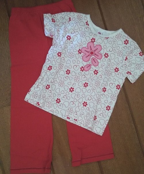 2-delige set wit/rood maat 104 NIEUW (10588) a, Kinderen en Baby's, Kinderkleding | Maat 104, Nieuw, Meisje, Setje, Ophalen of Verzenden