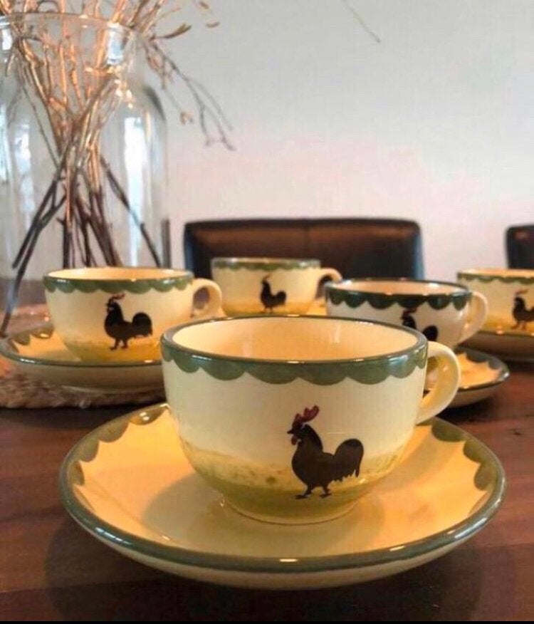 💝 6x ZELLER FAYENCERIE HAAN KIP kop schotel - €12,50 p.st, Huis en Inrichting, Ophalen of Verzenden, Porselein, Overige stijlen