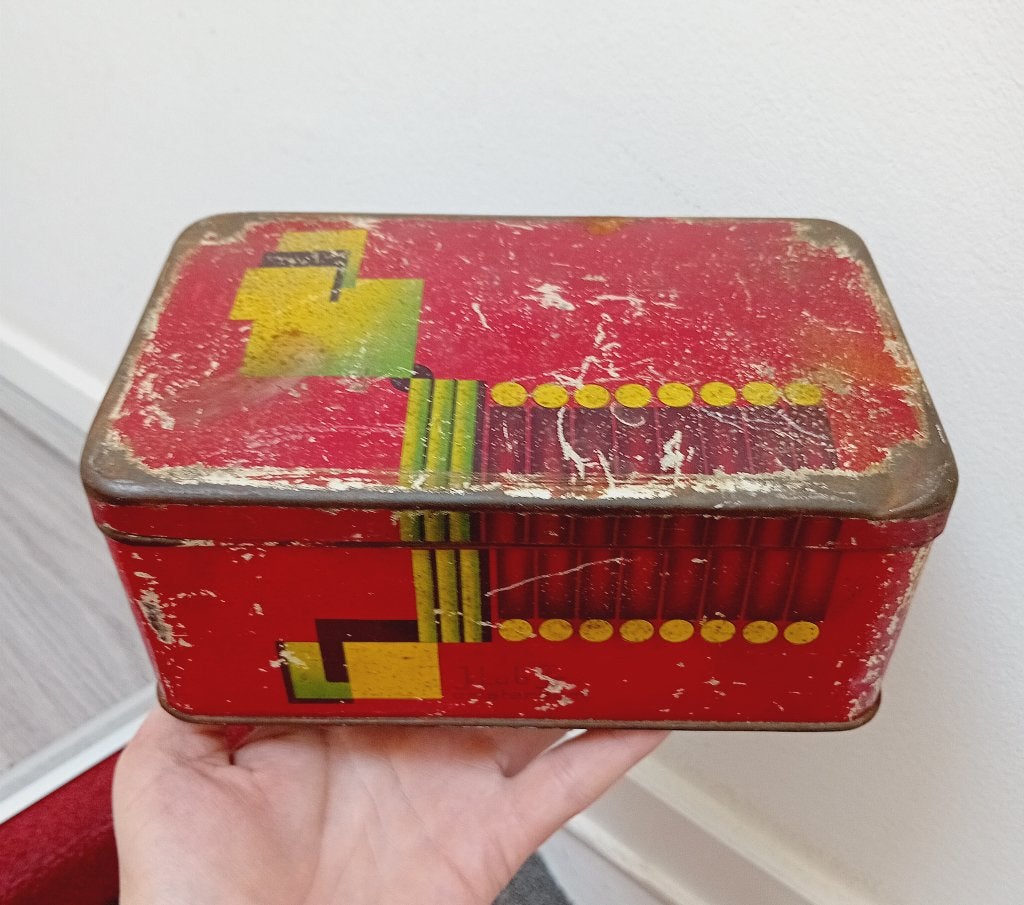 Rechthoekig Art Deco blik – LUB Tabak, ca 1925, Verzamelen, Verzenden, Gebruikt, Overige