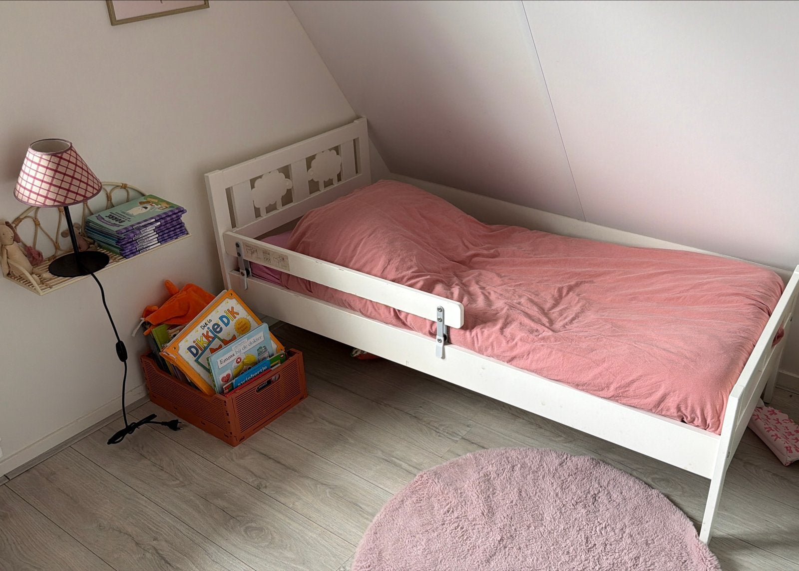 Kinderbed IKEA wit met lattenbodem, Ophalen, Gebruikt, 70 tot 85 cm, Lattenbodem