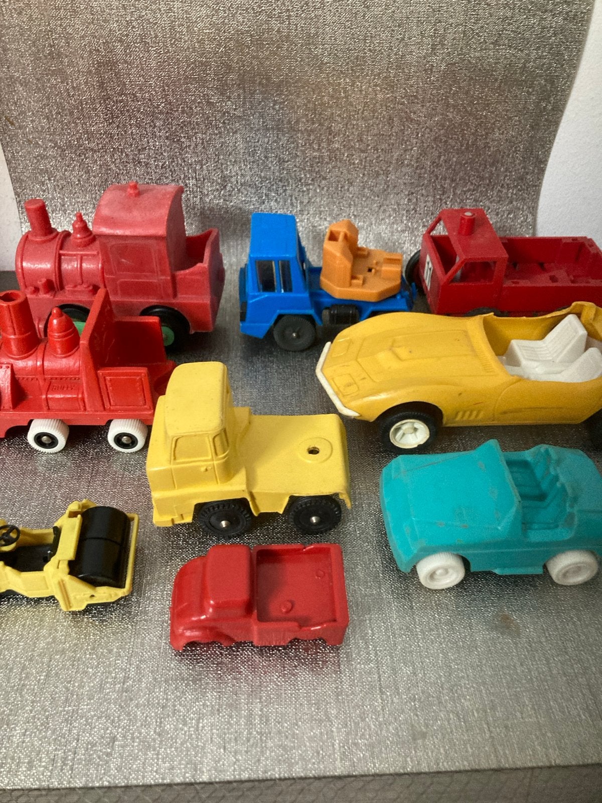 9 Vintage Rubber en Plastic Auto's - Speelgoed Collectie, Ophalen of Verzenden, Gebruikt