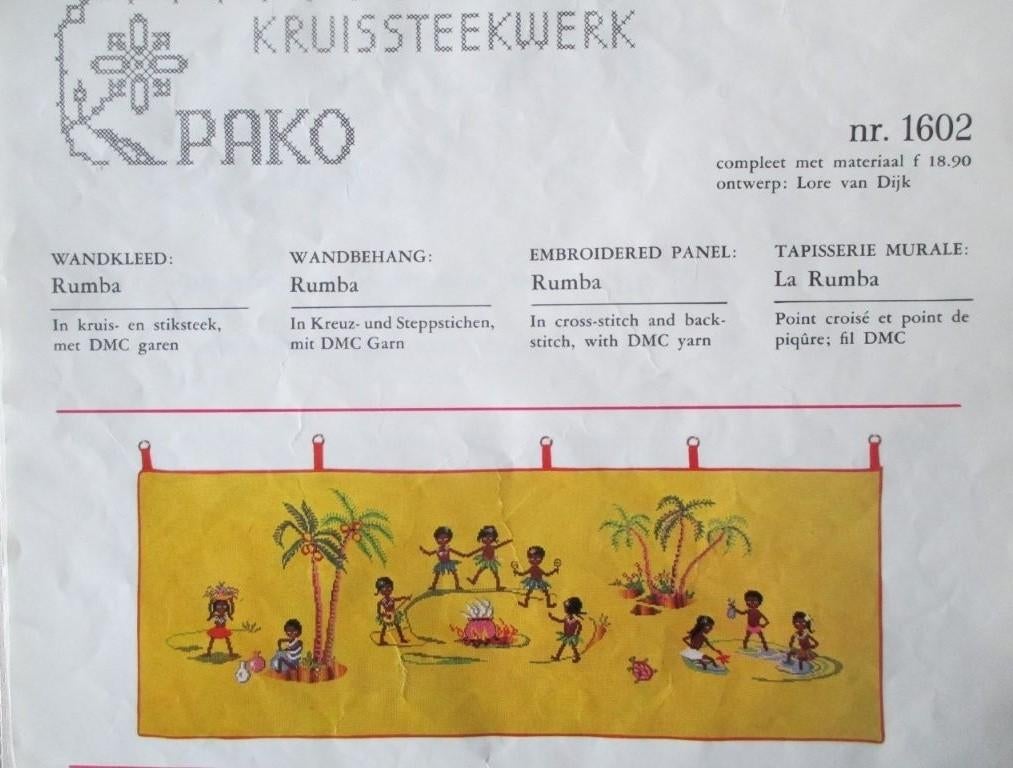 Borduurpatroon,Borduren,Kruissteek,Pako,Rumba 1602,Wandkleed, Verzenden, Zo goed als nieuw, Patroon