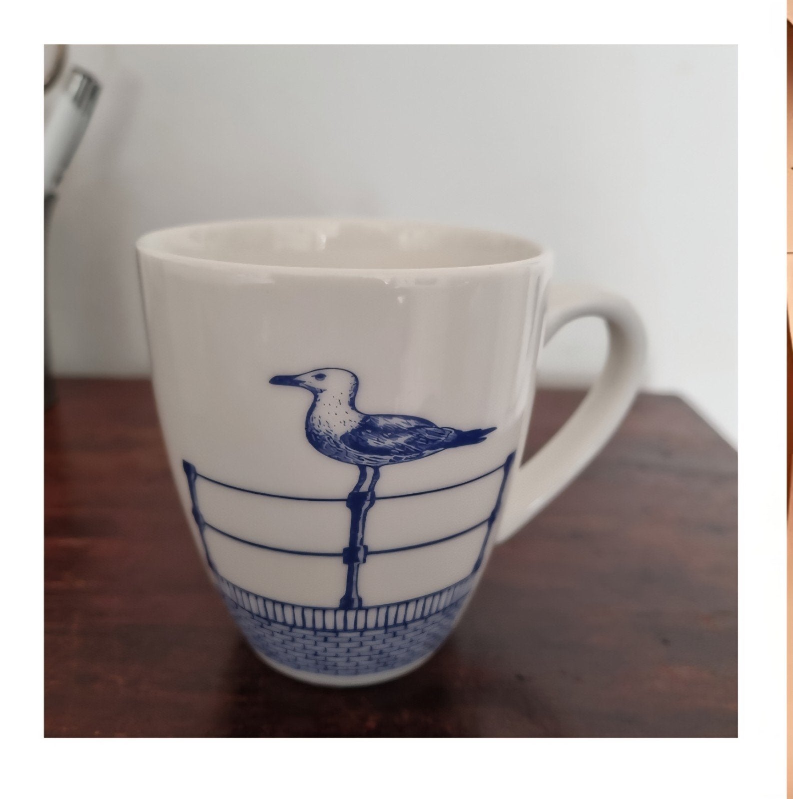 Gezocht: Onderdelen van dit servies met meeuw-opdruk, Ophalen of Verzenden, Gebruikt, Keramiek, Mok