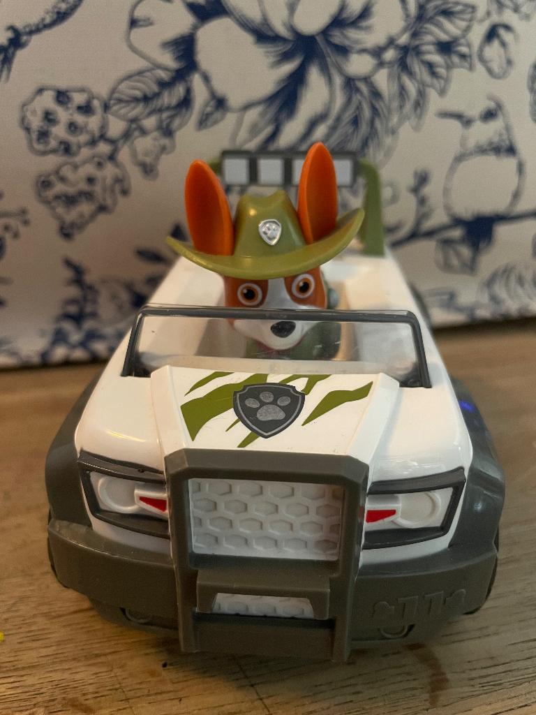 Paw Patrol Tracker met auto, Kinderen en Baby's, Speelgoed | Speelgoedvoertuigen, Zo goed als nieuw, Ophalen of Verzenden