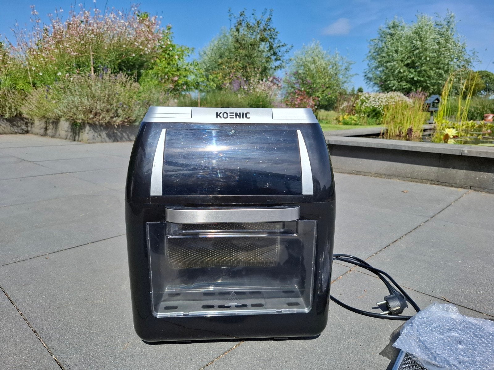 Koenic Airfryer met roterende mand en spitaccessoires, Ophalen