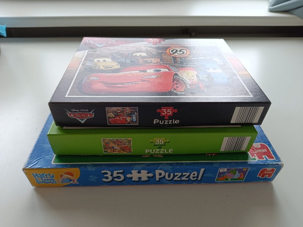 3 puzzels van 35 stukjes, Ophalen, Gebruikt, Puzzelen