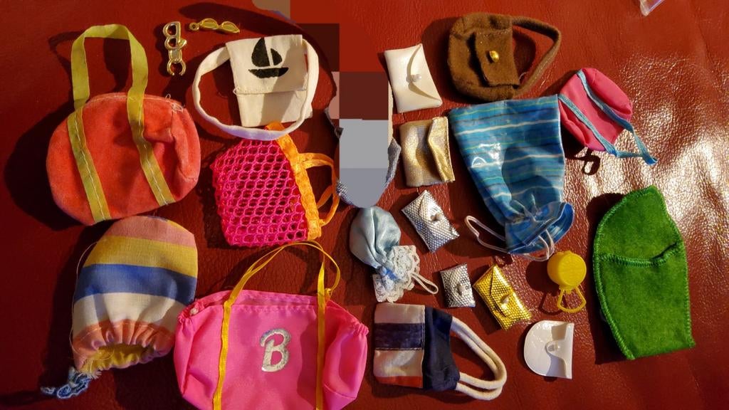 Vintage Barbie Sindy Fleur Daisy Tienerpop tasjes sport tas., Lidl, Ophalen of Verzenden