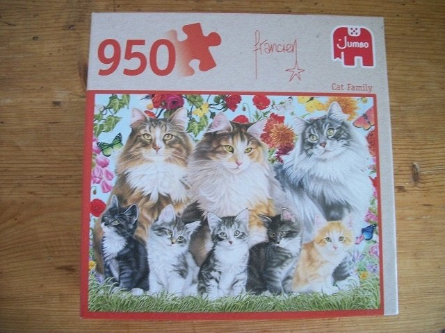 Puzzel Jumbo 950 stukjes:  Cat Family, Ophalen of Verzenden, 500 t/m 1500 stukjes, Zo goed als nieuw, Legpuzzel