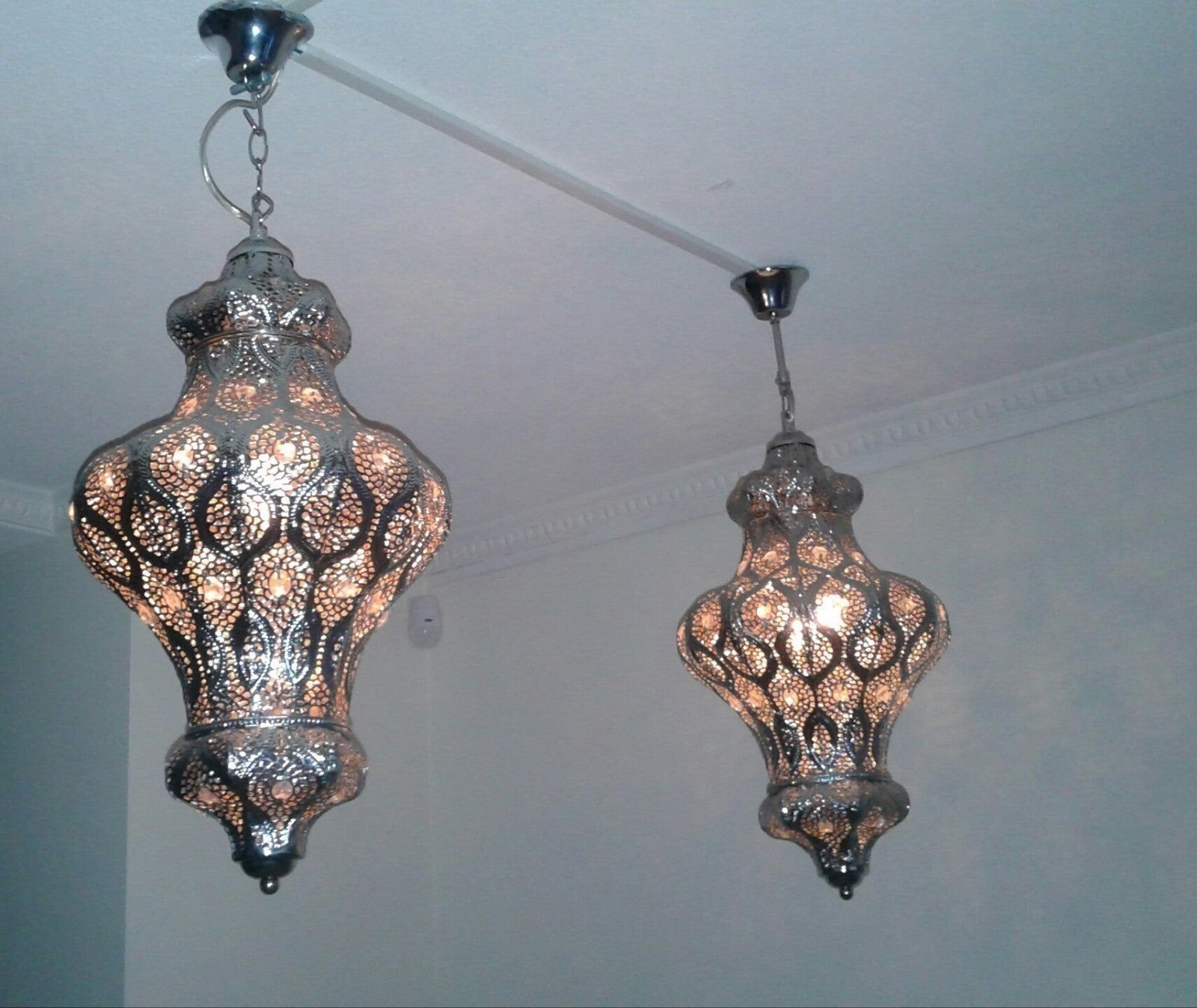 Marokkaanse hanglampen, Hanglampen,Oosterse lamp, lampenset, Ophalen, Overige fittingen, Zo goed als nieuw, Metaal