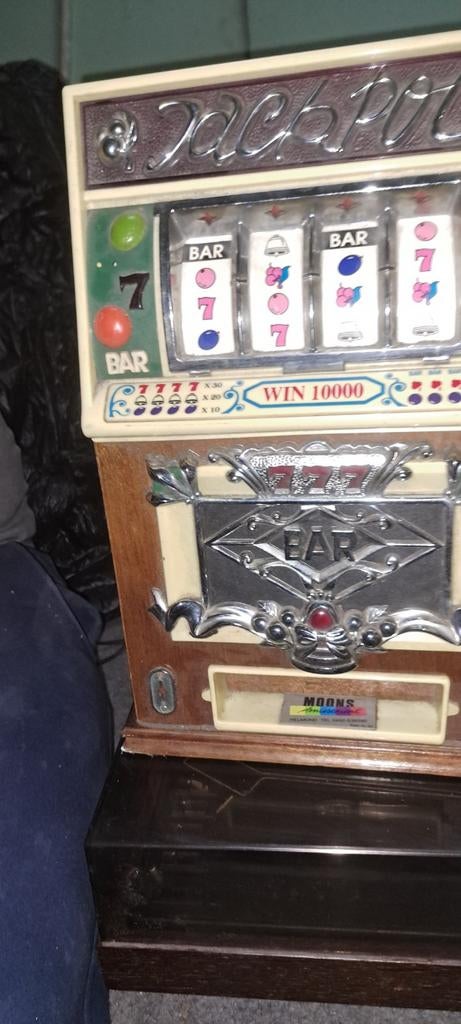 Vintage Jackpot Gokkast - Decoratief Item, Verzamelen, Automaten | Gokkasten en Fruitautomaten, Ophalen of Verzenden, Gebruikt