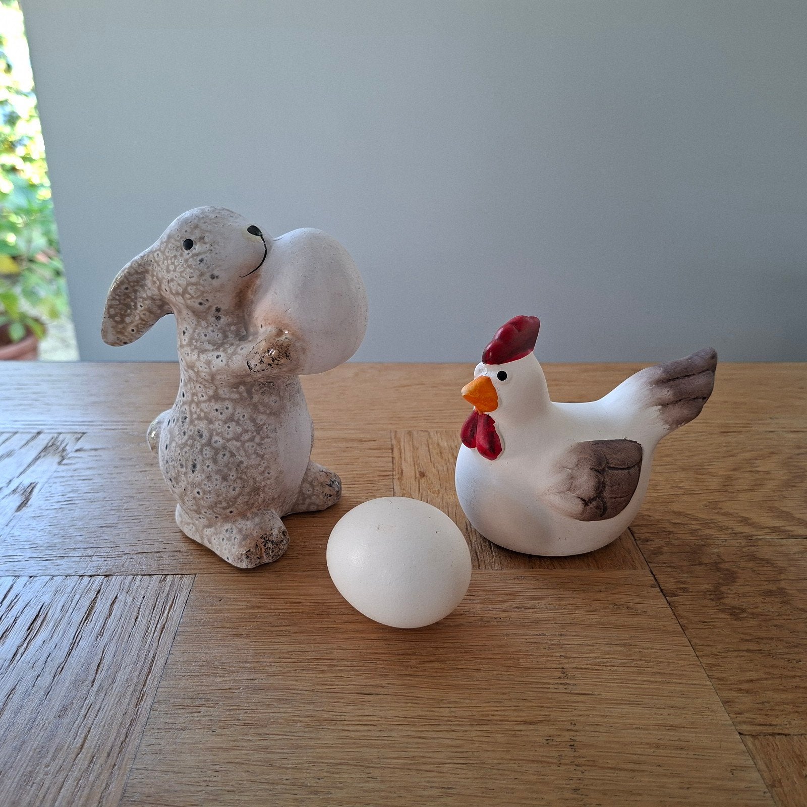 Boerderij decoratie: Konijn, Kippetje & Uitgeblazen Ei, Meerkleurig, Nieuw, Ophalen of Verzenden, Landelijk