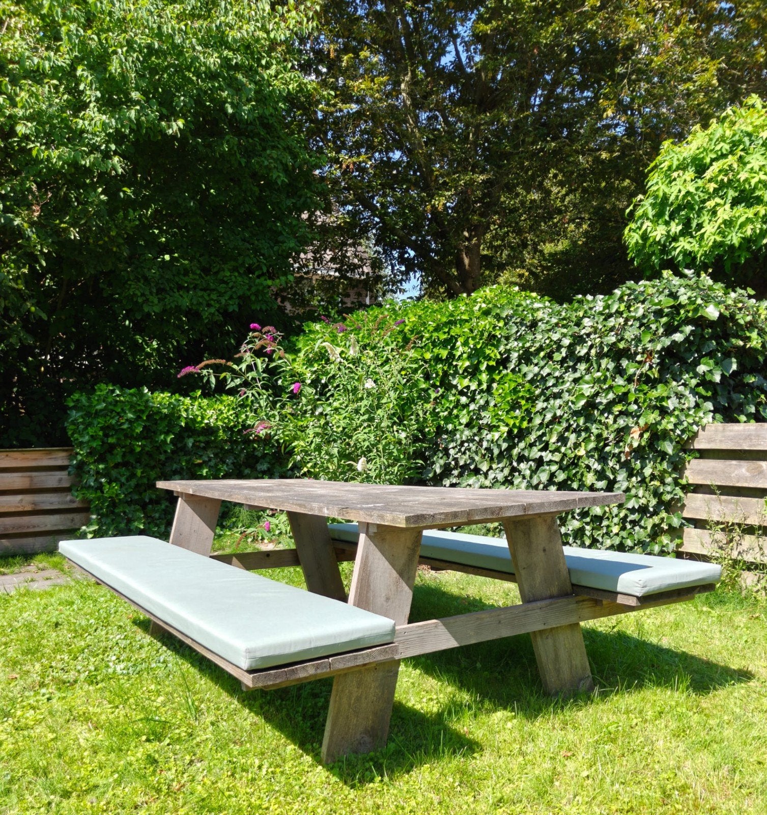 Steigerhouten picknicktafel voor 6 tot 8 personen, Ophalen, Gebruikt, Rechthoekig, Hout