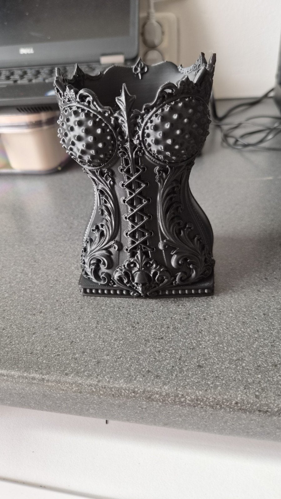 3D geprint corset voor make-up kwasten of bloemetjes, Ophalen of Verzenden, Nieuw, Zwart, Overige materialen