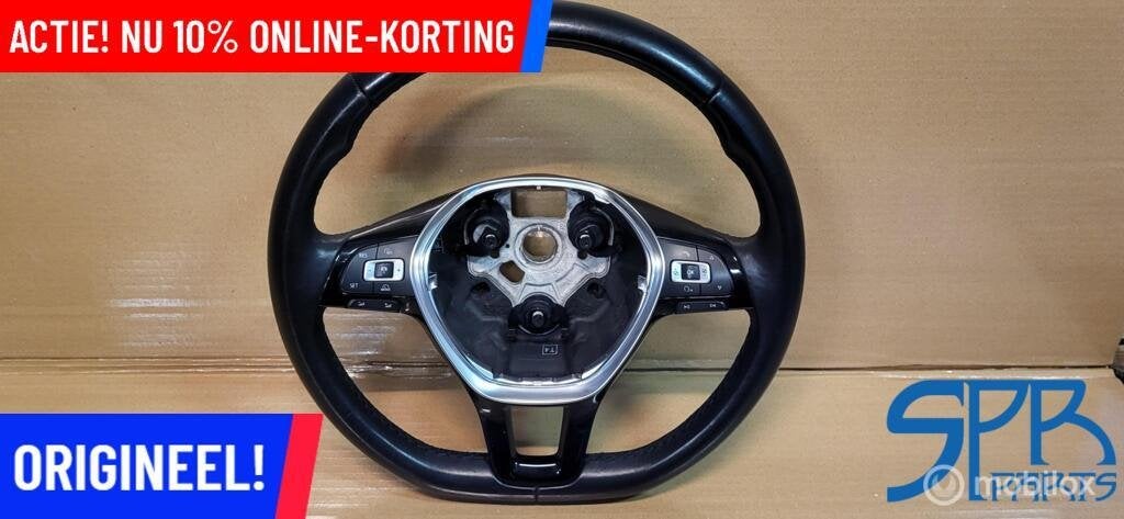 Vw TIGUAN 5NA LEDER STUUR ACC MODE MF LEER STUURWIEL GEBRUIK, Gebruikt, Volkswagen, Ophalen of Verzenden, Volkswagen