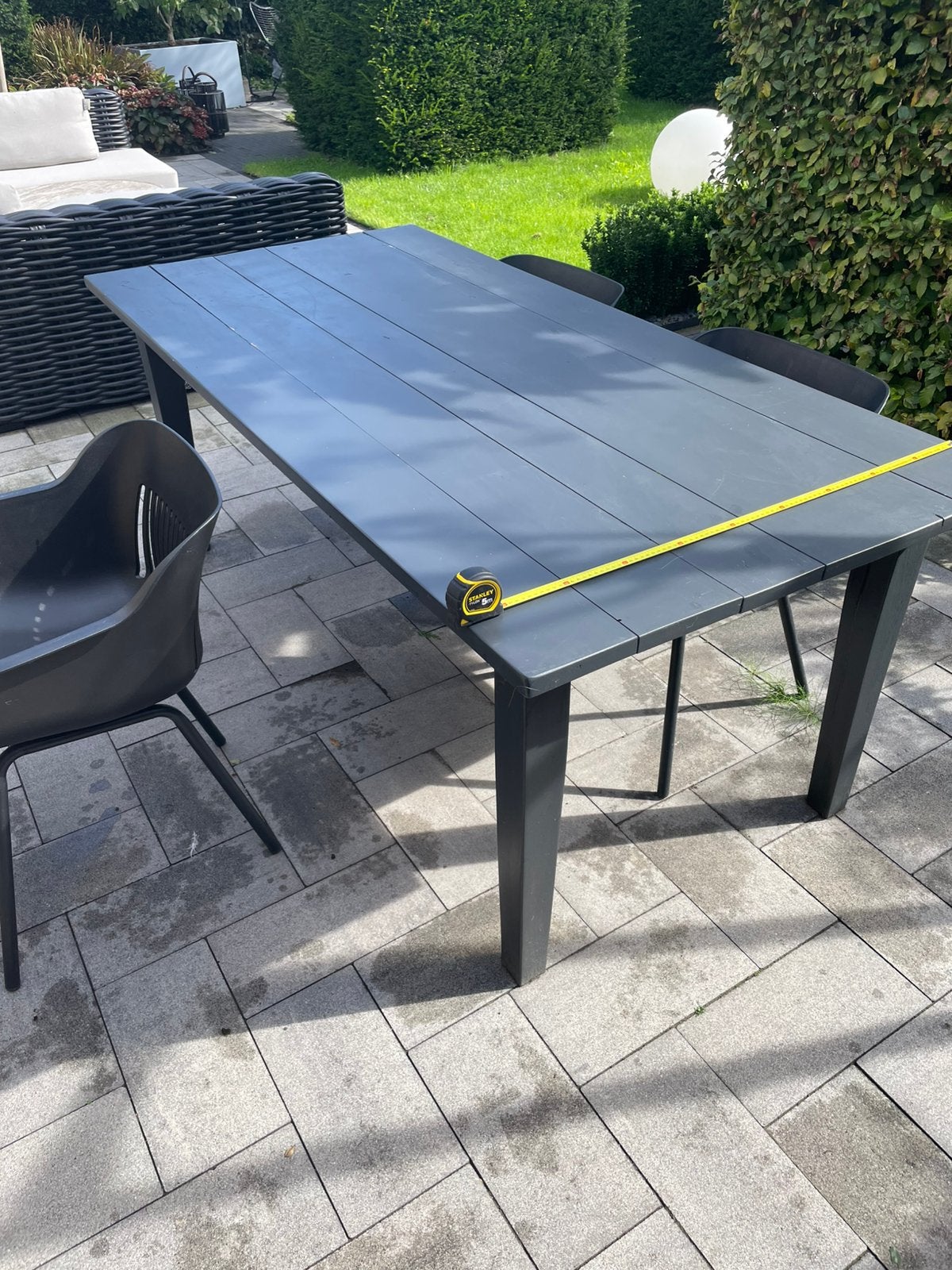 Tuintafel+stoelen, Ophalen of Verzenden, Zo goed als nieuw, Rechthoekig, Hout