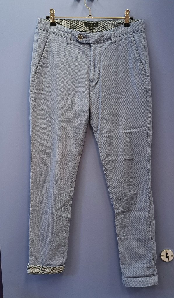 Ted Baker blauwe pantalon + subtiel patroon maat 30/M 49286