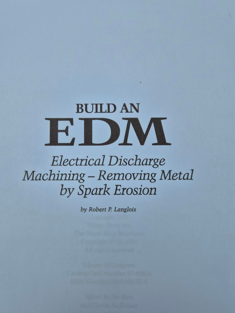 Zelfbouw EDM zinkvonk machine met boek - Metaalbewerking, Ophalen, Gebruikt