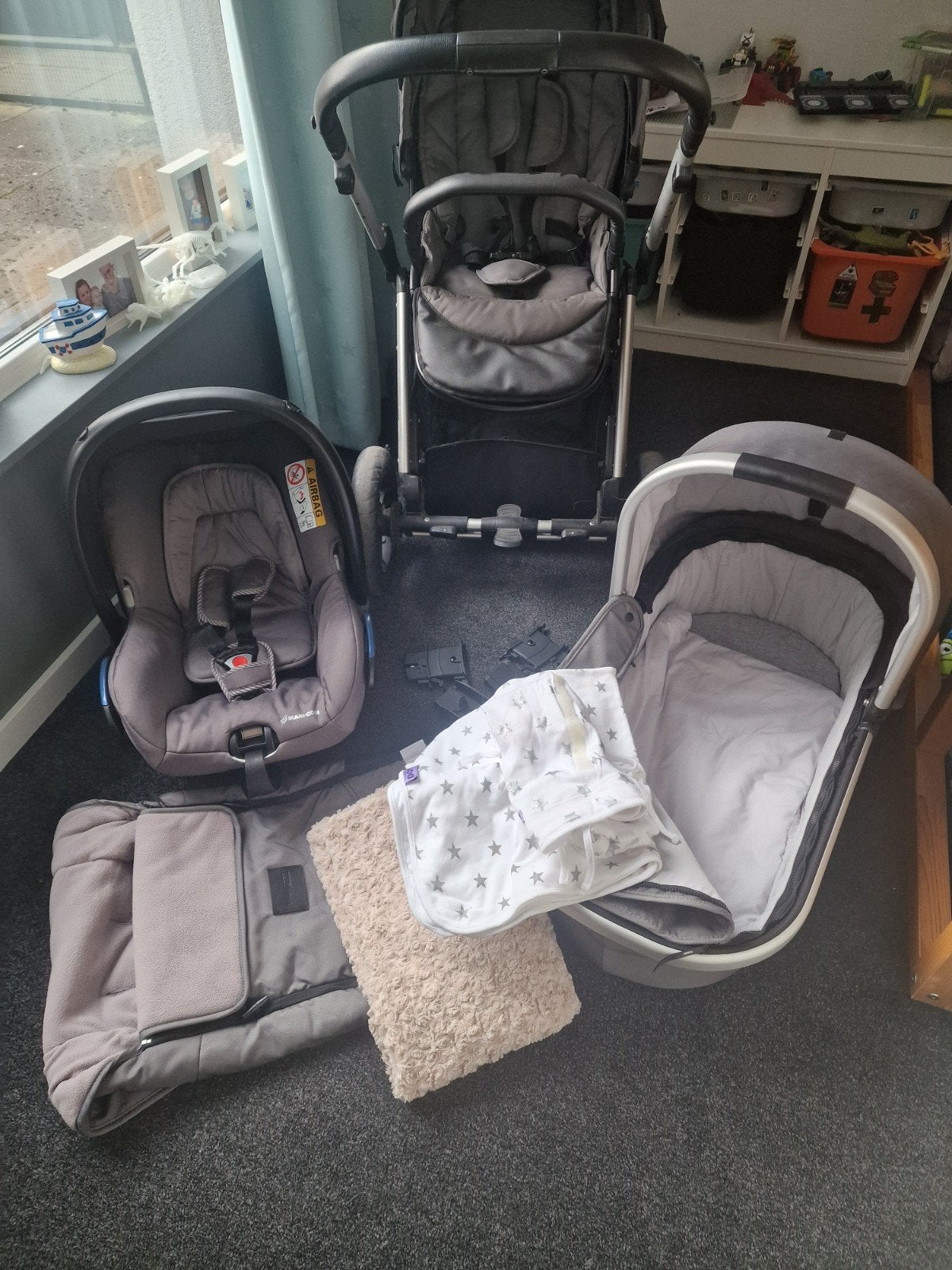 Mutsy Transit 3-in-1 Kinderwagen met Autostoel en Reiswieg, Ophalen, Gebruikt, Met autostoeltje, Combiwagen