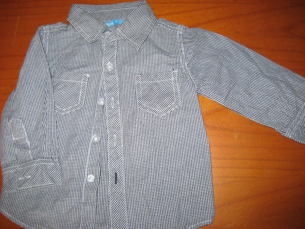 Klein geruit hemd, 74, HEMA, Kinderen en Baby's, Babykleding | Maat 74, Ophalen of Verzenden, Zo goed als nieuw, Jongetje, Overhemdje of Bloesje