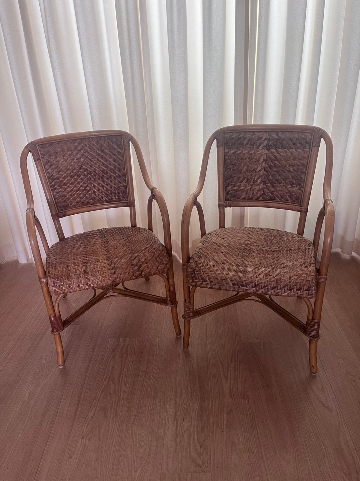 Rotan stoelen (set van 2). Als nieuw., Ophalen, Zo goed als nieuw, Bruin