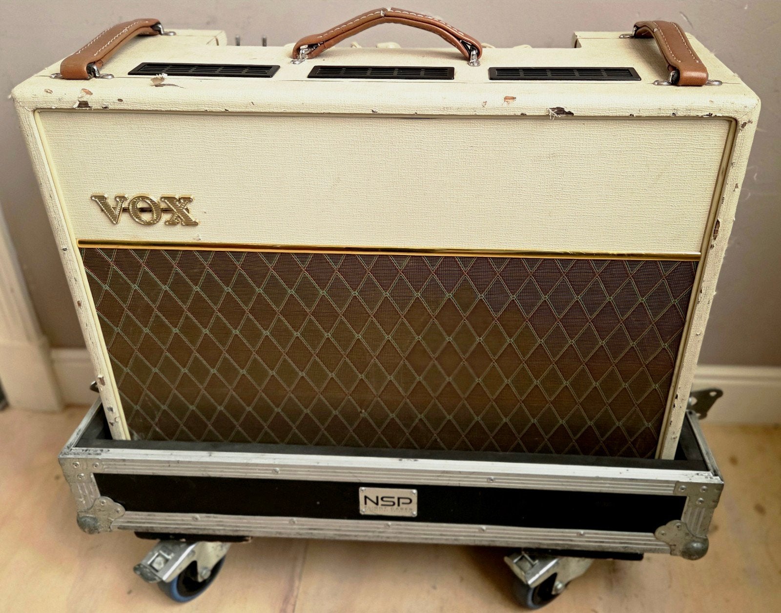 Vox AC30H2 2x12" Alnico Blue Combo Versterker met Flightcase, Ophalen, Gebruikt, Gitaar, Minder dan 50 watt