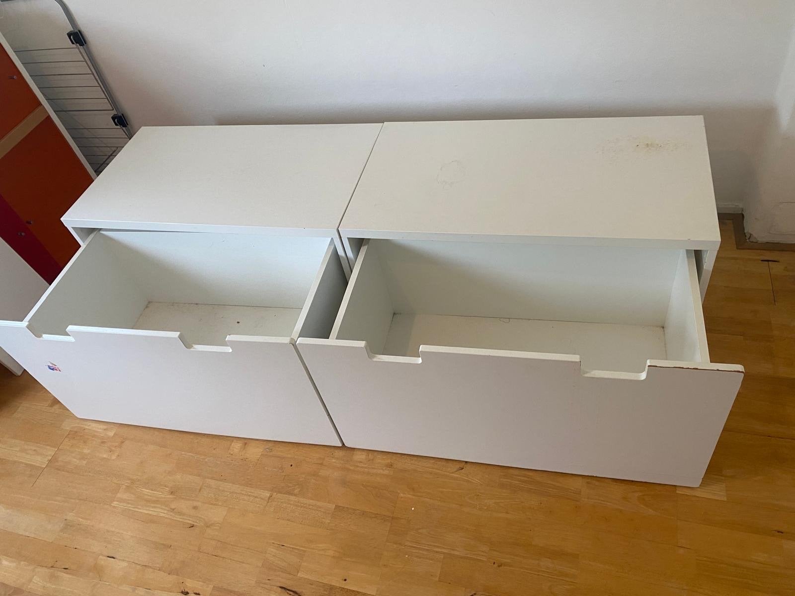 Witte opbergbak (2 stuks) Gratis, Ophalen, Gebruikt, 1 of 2 laden, 50 tot 100 cm