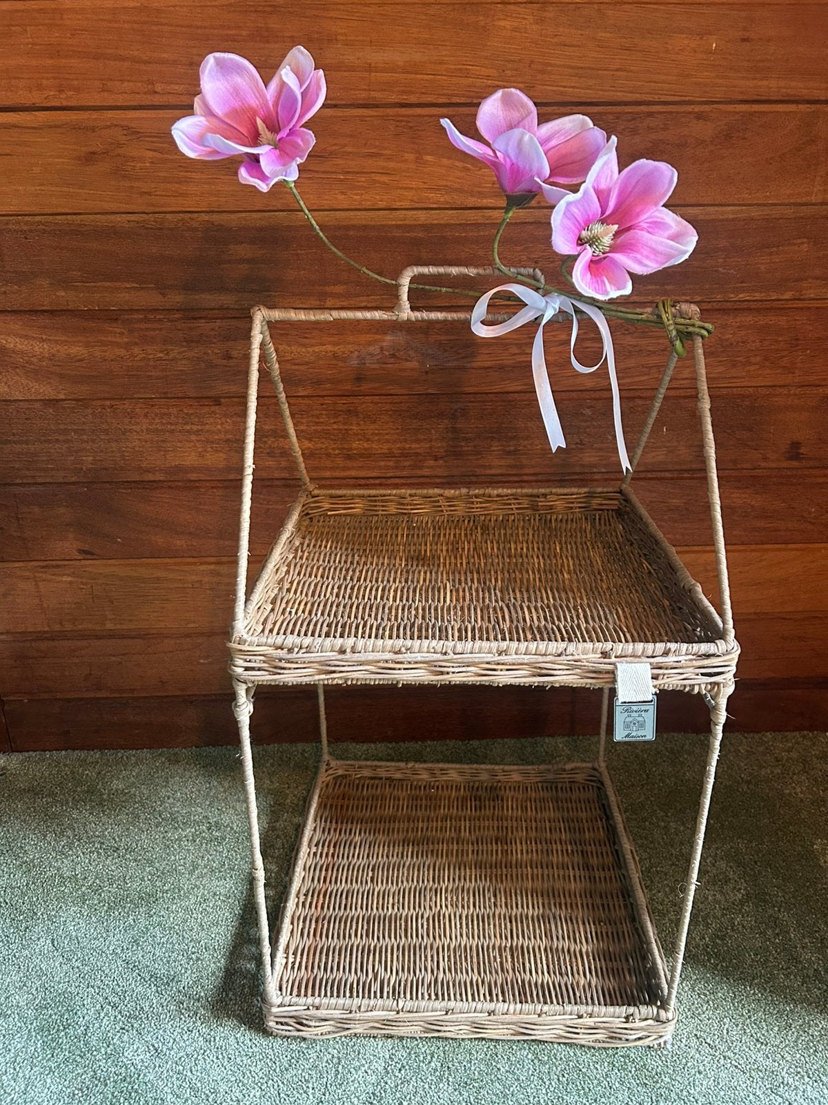 Riviera Maison riet mand etagere decoratie, Ophalen of Verzenden, Zo goed als nieuw
