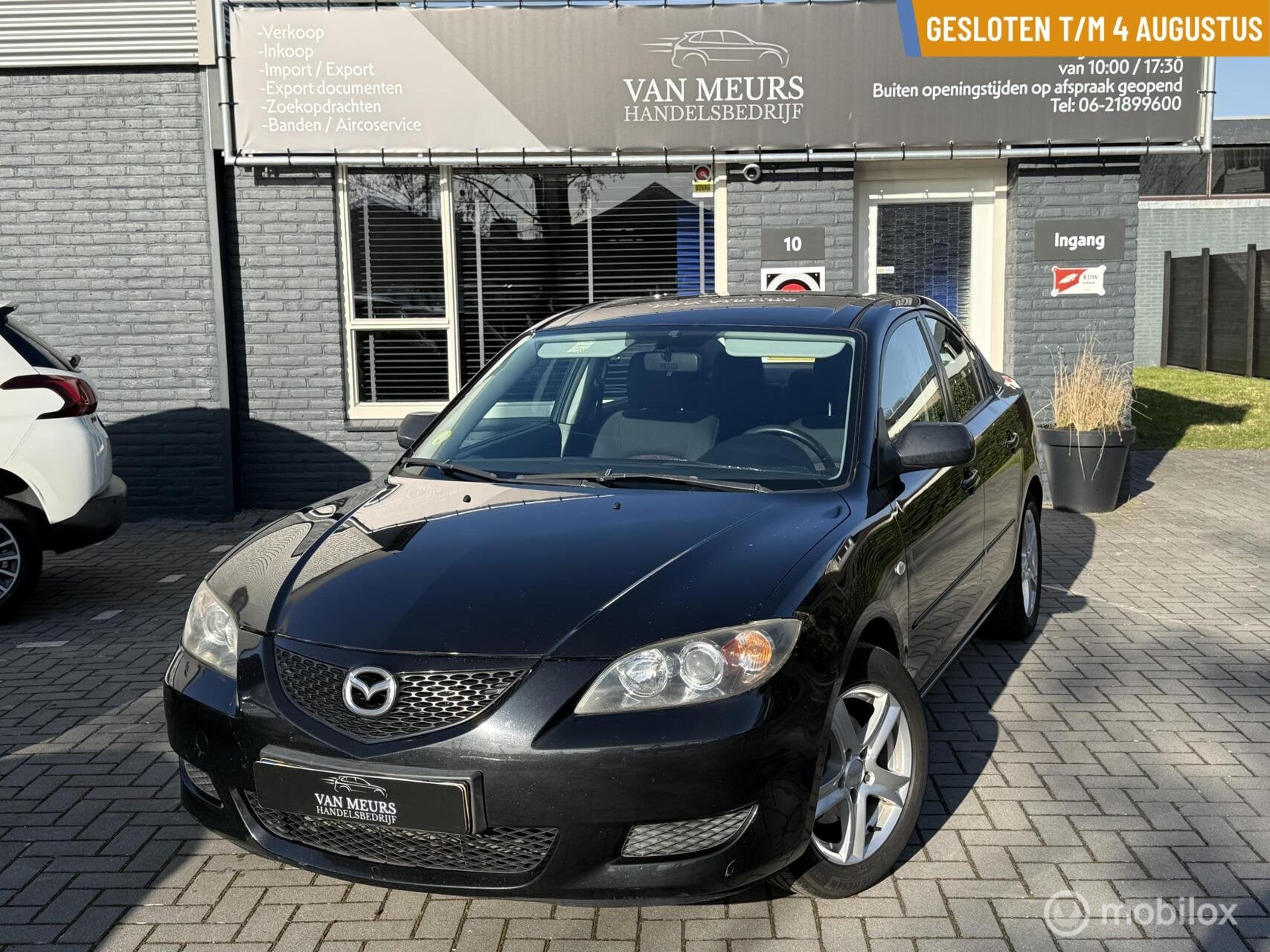 Mazda 3 1.6 S-VT Touring, Airco, trekhaak, apk 04-2027, Auto's, Gebruikt, Zwart, 4 cilinders, Handgeschakeld