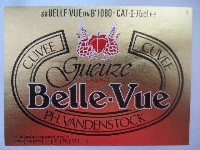 bieretiket Belgie 11-7 (F19) belle vue, Verzamelen, Ophalen of Verzenden, Gebruikt, Overige typen, Overige merken