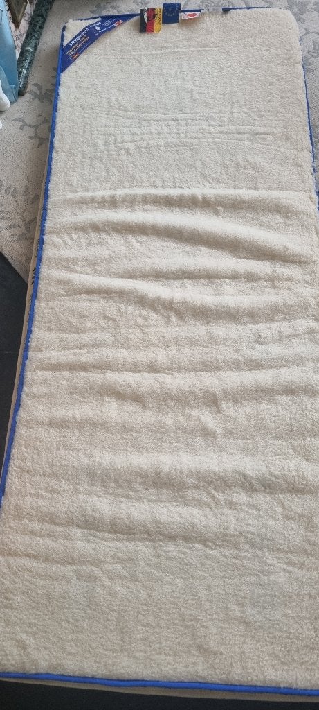 Lumbago-med GOLD-EDITION matras topper 80x200 wol, Eenpersoons, Beige, Overige typen, Nieuw