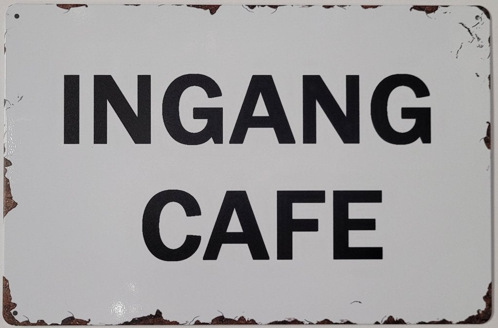 Ingang Cafe reclamebord van metaal wandbord decoratie deco, Info@deconoord.nl, Deco Noord, Nieuw, Ophalen of Verzenden