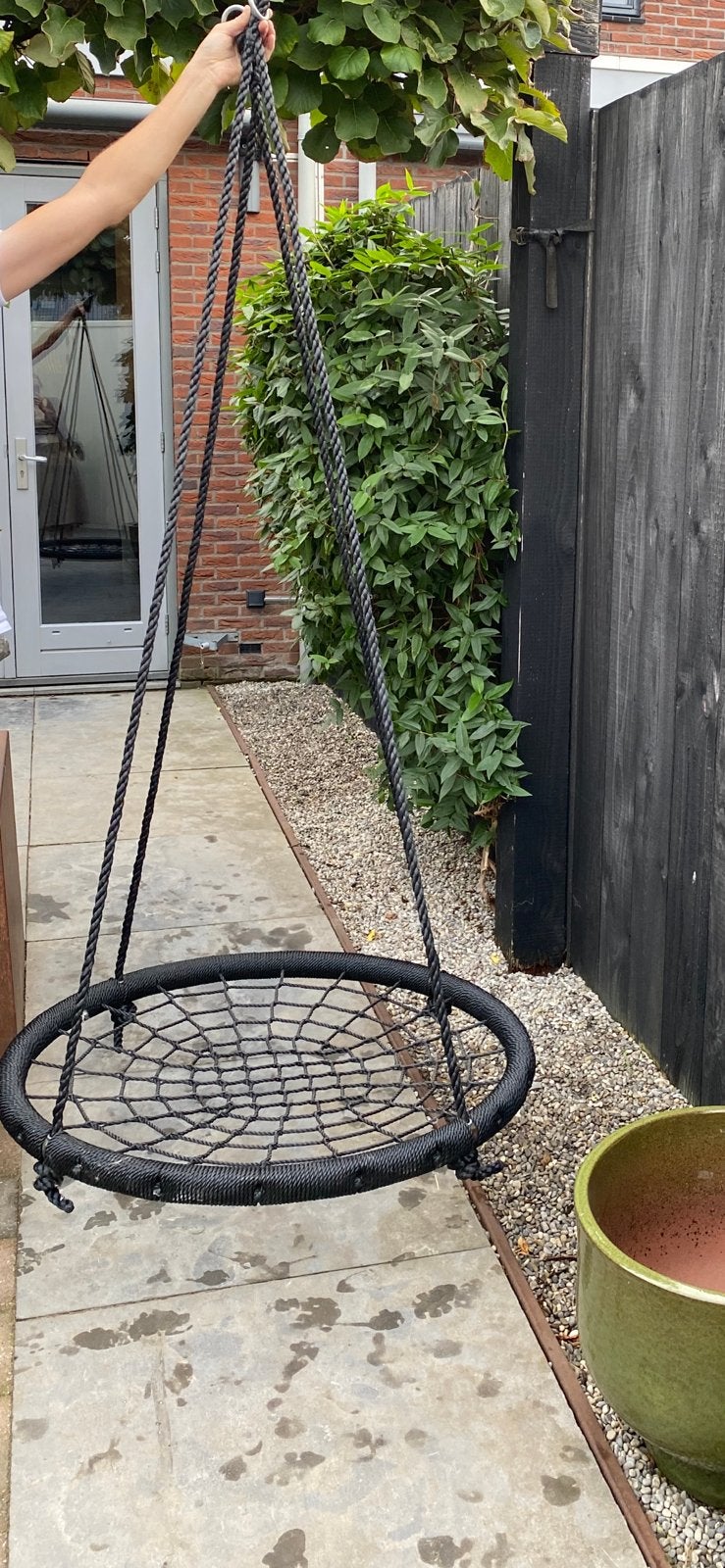 Netschommel, Ophalen, Gebruikt