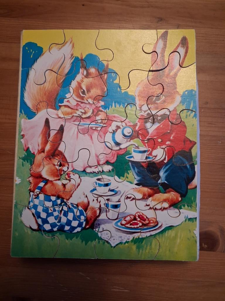 Houten Jig-Saw puzzel konijnen, Ophalen of Verzenden