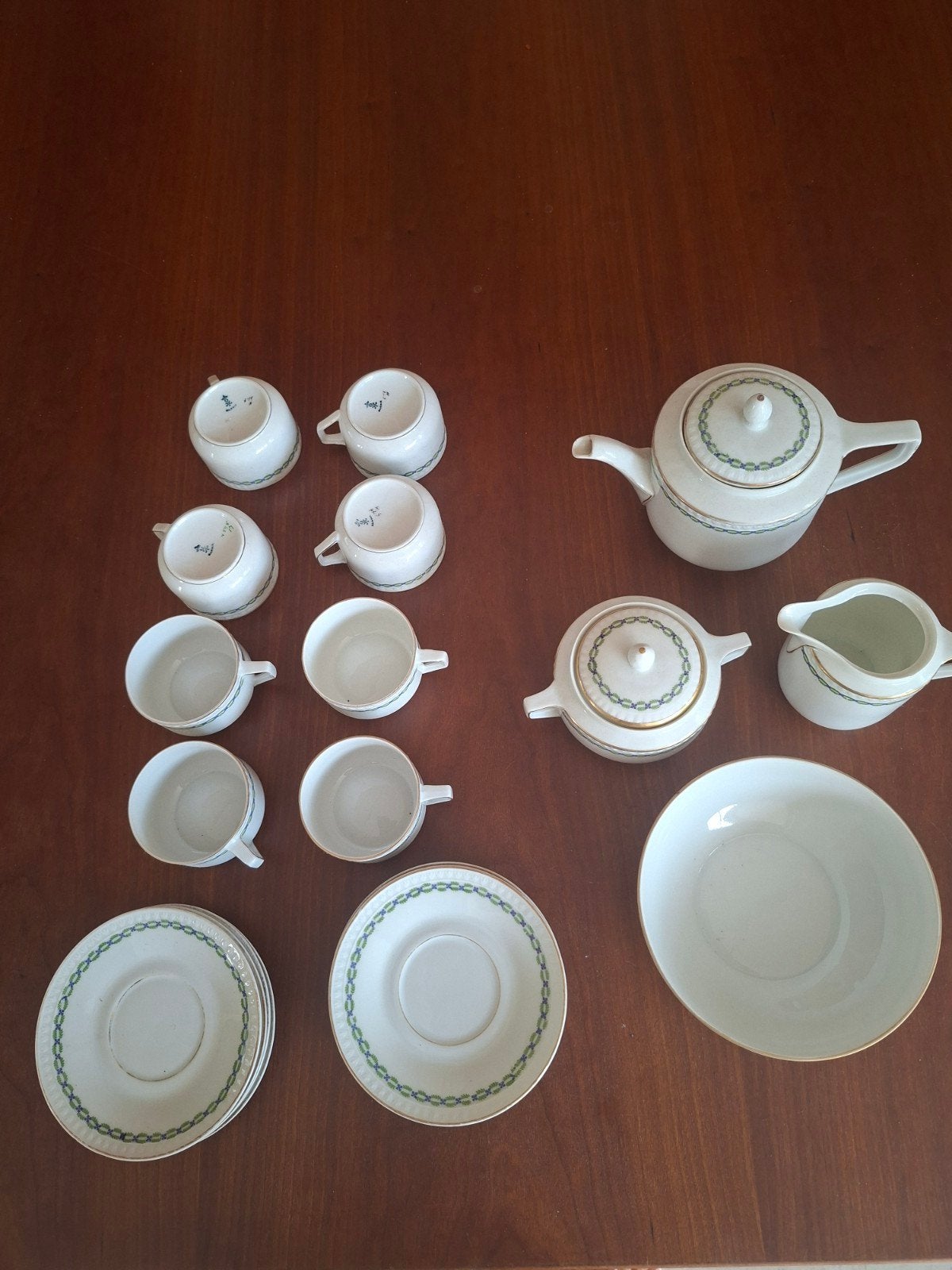 Antiek 12 delig theeservies Herman Ohme Silezie ca. 1920, Antiek en Kunst, Antiek | Servies compleet, Ophalen of Verzenden