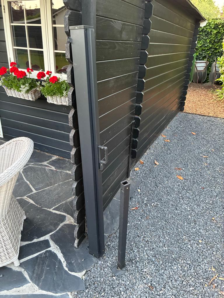 Oprolbaar windscherm - Zwart, Ophalen of Verzenden, Gebruikt